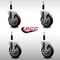 Service Caster 5'' SS Maroon Poly Swivel 7/8'' Expanding Stem Caster Set with Brake, 4PK SCC-SSEX20S514-PPUB-MRN-TLB-78-4 - alternate 4